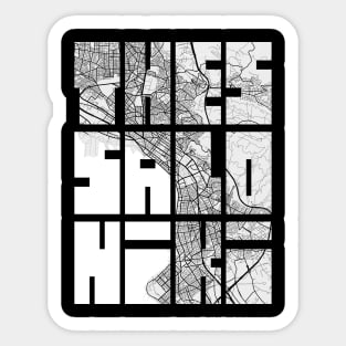 Thessaloniki, Greece City Map Typography - Light Sticker